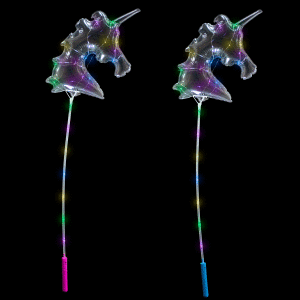 18" Light-Up Bubble Balloon Unicorn Wands