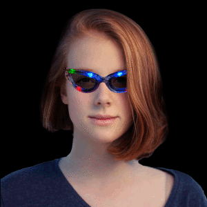 LED Flashing Eyeglasses - Clear