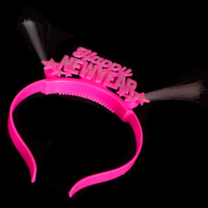 Light-Up Happy New Year Headband- Pink