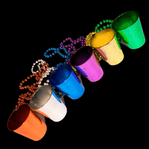 33" Shot Glass Mardi Gras Beads