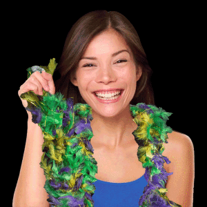 6' Mardi Gras Boa with Gold Tinsel