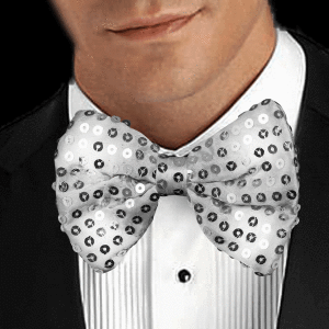 Light-Up Silver Sequin Bow Tie Light-Up Silver Sequin Bow Tie