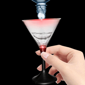 LED Light Up Martini Glass Black Stem - 7oz LED Light Up Martini Glass Black Stem - 7oz