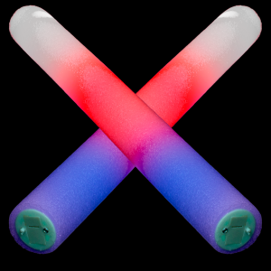 LED Light-Up Red-White-Blue Foam Baton