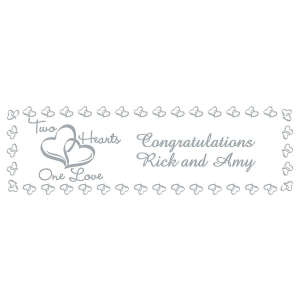 Personalized Medium Two Hearts Wedding Vinyl Banner (1 Piece(s))