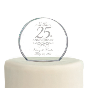 Personalized 25th Anniversary Cake Topper