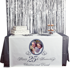 Personalized Photo 25th Anniversary Table Runner (1 Piece(s))