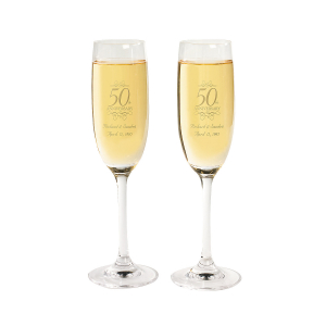50th Anniversary Personalized Champagne Flutes (1 Set(s))