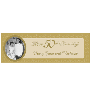 Custom Photo Small 50th Anniversary Vinyl Banner (1 Piece(s))