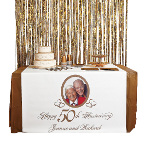Custom Photo 50th Anniversary Table Runner (1 Piece(s))