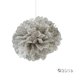 Metallic Lily Hanging Tissue Paper Pom-Pom Decorations with Grommet (1 Set(s))