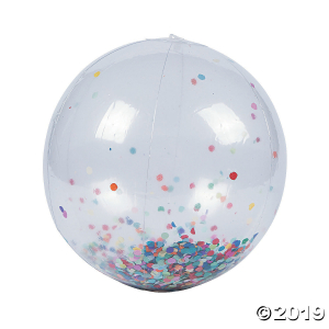 Inflatable 11" Large Confetti Beach Balls (6 Piece(s))