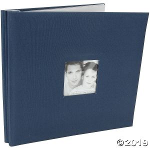 MBI Fashion Fabric Post Bound Album W/Window 12"X12"-Blue (1 Piece(s))