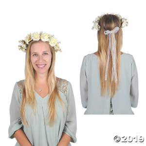 White Floral Wedding Crown (1 Piece(s))