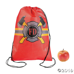 Medium Firefighter Party Drawstring Bags (Per Dozen)