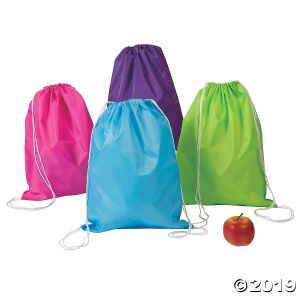 Large Bright Color Drawstring Bags (Per Dozen)