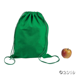DIY Large Green Canvas Drawstring Bags (Per Dozen)