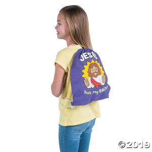 Medium Jesus Has My Back Drawstring Bags (Per Dozen)