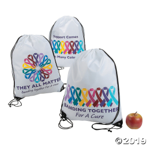 Large Cancer Awareness Drawstring Bags (Per Dozen)