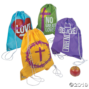 Large He Lives Drawstring Bags (Per Dozen)