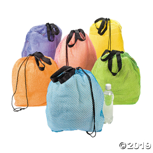 Large Mesh Beach Drawstring Bags (Per Dozen)