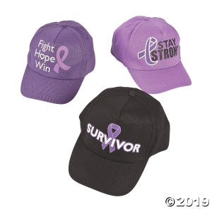 Purple Awareness Ribbon Baseball Hat Assortment (Per Dozen)