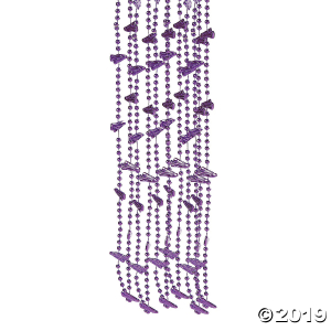 Walk All Night Purple Awareness Bead Necklaces (24 Piece(s))