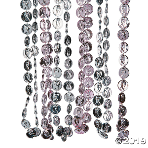Breast Cancer Awareness Coin Bead Necklaces (Per Dozen)