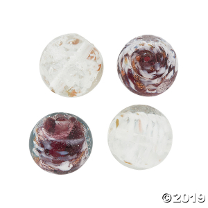 Gold Speckled Round Beads - 23mm (Per Dozen)