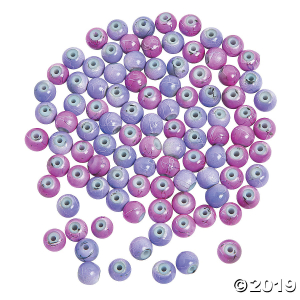 Purple & Pink Splatter Beads - 6mm (100 Piece(s))