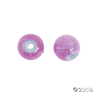 Purple & Pink Splatter Beads - 6mm (100 Piece(s))