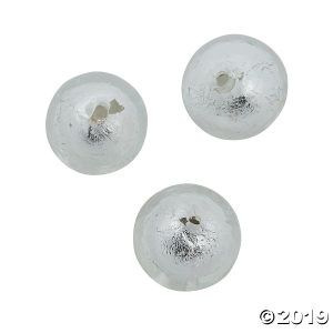 Silvertone Round Beads - 13mm (Per Dozen)