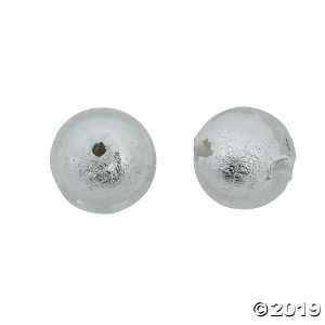 Silvertone Round Beads - 13mm (Per Dozen)