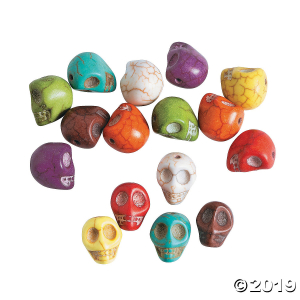 Skull Stone Beads - 12mm (24 Piece(s))