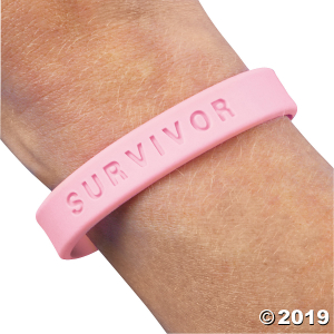 Breast Cancer Awareness Sayings Rubber Bracelets (24 Piece(s))