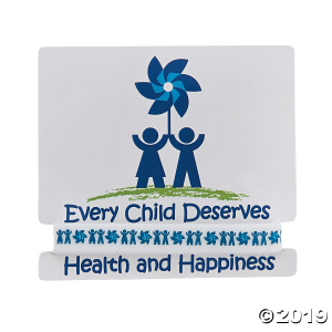 Child Abuse Awareness Rubber Bracelet with Card (Per Dozen)
