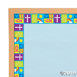 Bright Religious Symbols Bulletin Board Borders (Per Dozen)