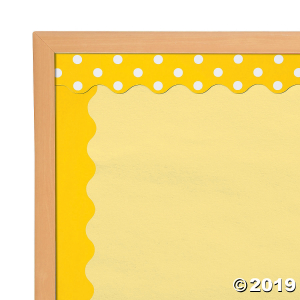 Double-Sided Solid & Polka Dot Bulletin Board Borders - Yellow (Per Dozen)