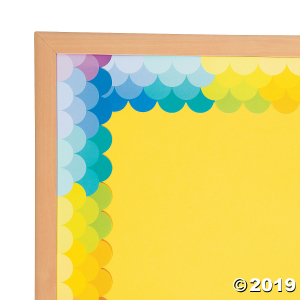 Fish Scale Rainbow Scalloped Bulletin Board Borders (Per Dozen)