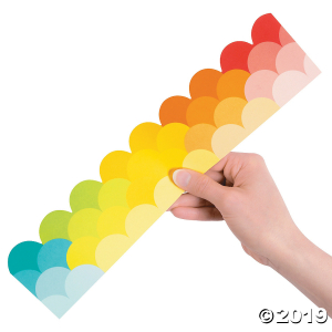 Fish Scale Rainbow Scalloped Bulletin Board Borders (Per Dozen)