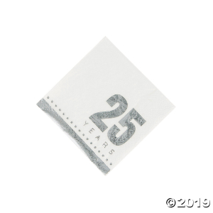 25th Anniversary Beverage Napkins (50 Piece(s))