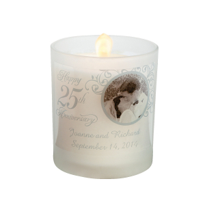 Custom Photo 25th Anniversary Votive Candle Holders (Per Dozen)