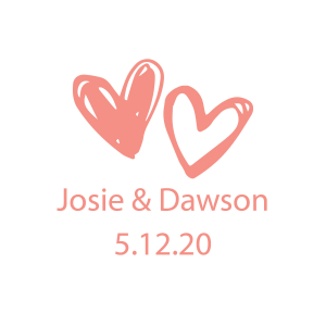 Personalized Hearts Frosted Votive Candle Holders (Per Dozen)