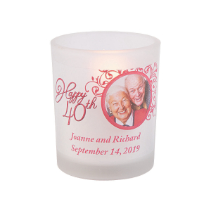 40th Anniversary Custom Photo Votive Candle Holders (Per Dozen)