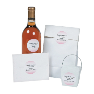 Personalized Ombre Pattern Wedding Favor Stickers (144 Piece(s))