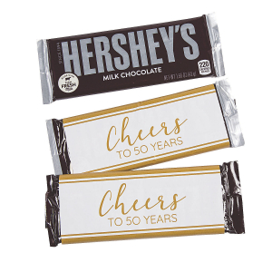 Personalized Anniversary Candy Bar Sticker Labels (Per Dozen)