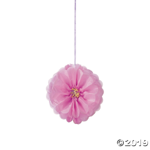 Blush Flower Hanging Tissue Paper Pom-Pom Decorations (3 Piece(s))