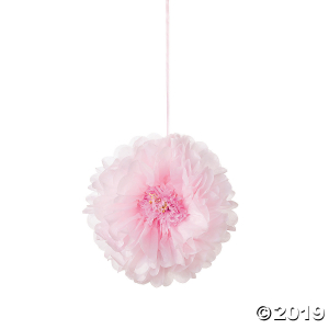 Blush Flower Hanging Tissue Paper Pom-Pom Decorations (3 Piece(s))