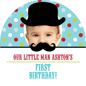 Little Man Custom Photo Hanging Decorations (Per Dozen)