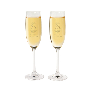 25th Anniversary Personalized Champagne Flutes (1 Set(s))